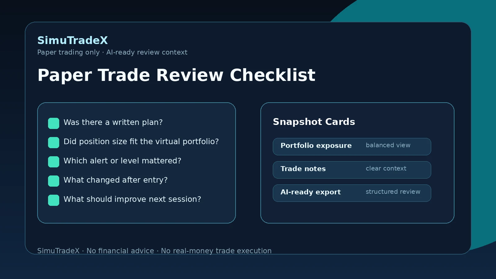AI-ready portfolio snapshot checklist for reviewing paper trades